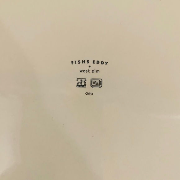 4 ea West Elm Fishes Gilded Dinner Plate, Black - Picture 5 of 5